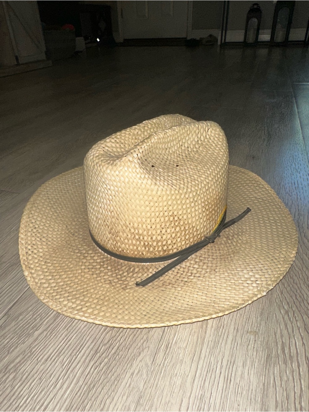 Men’s Vintage Retro Beige STETSON Roadrunner Straw Cowboy Hat Size 7